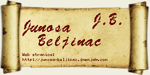 Junoša Beljinac vizit kartica
